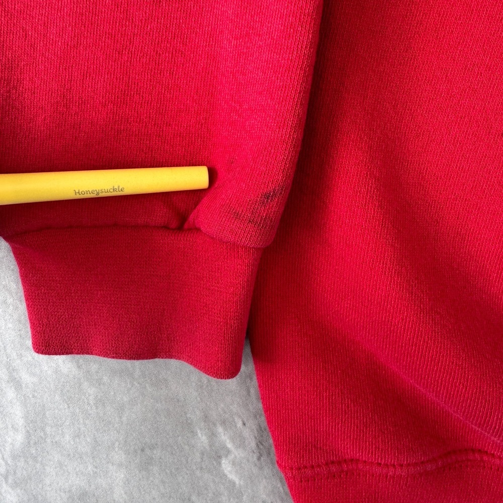 Vintage Indiana University Sweatshirt Mens L Red Hoosiers College Crewneck 90s - Picture 2 of 9
